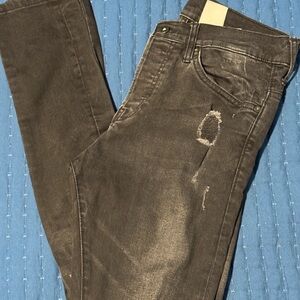 H&M Black Slim Jeans with Vintage Faded Look